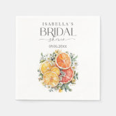 彼女は彼女のメイン絞り柑橘系のブライダルシャワーを見つけた スタンダードカクテルナプキン (正面)