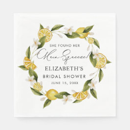 彼女は彼女のメイン絞り柑橘系のブライダルシャワーを見つけた スタンダードランチョンナプキン