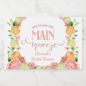 彼女は彼女のメイン絞り柑橘系のブライダルシャワーを見つけた スパークリングワインラベル (シングルラベル)