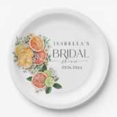 彼女は彼女のメイン絞り柑橘系のブライダルシャワーを見つけた ペーパープレート (正面)