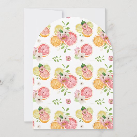 彼女は彼女のメイン絞り柑橘系のブライダルシャワーを見つけた 招待状 (裏面)