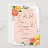 彼女は彼女のメイン絞り柑橘系のブライダルシャワーを見つけた 招待状 (正面)