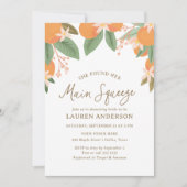 彼女は彼女のメイン絞り柑橘系のブライダルシャワーを見つけた 招待状 (正面)