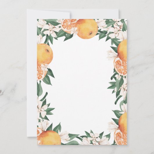 彼女は彼女のメイン絞り柑橘系のブライダルシャワーを見つけた 招待状 (裏面)