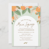 彼女は彼女のメイン絞り柑橘系のブライダルシャワーを見つけた 招待状 (正面)