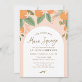 彼女は彼女のメイン絞り柑橘系のブライダルシャワーを見つけた 招待状 (正面)