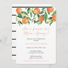 彼女は彼女のメイン絞り柑橘系のブライダルシャワーを見つけた 招待状