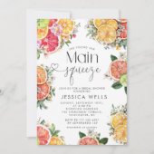 彼女は彼女のメイン絞り柑橘系のブライダルシャワーを見つけた 招待状 (正面)
