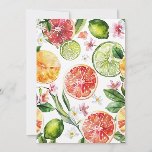 彼女は彼女のメイン絞り柑橘系のブライダルシャワーを見つけた 招待状 (裏面)