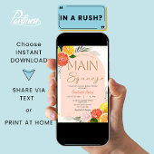 彼女は彼女のメイン絞り柑橘系のブライダルシャワーを見つけた 招待状