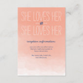 彼女は彼女のレズビアンの結婚披露宴カードを愛します エンクロージャーカード (正面)