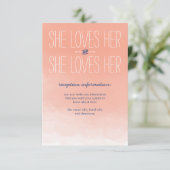 彼女は彼女のレズビアンの結婚披露宴カードを愛します エンクロージャーカード (スタンド正面)