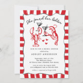彼女は彼女のロブスターブライダルシャワーを見つけた 招待状 (正面)