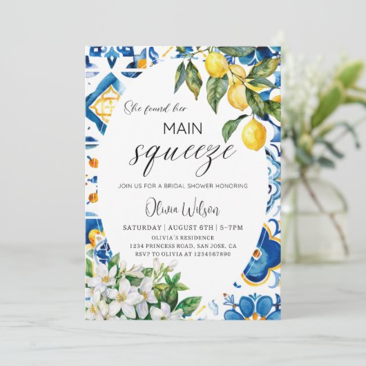 彼女は彼女の主なスクイーズを見つけた – 柑橘系のブライダルシューウェ 招待状 (スタンド正面)