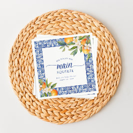 彼女は彼女の主な絞りオレンジのブライダルシャワーを見つけた スタンダードカクテルナプキン