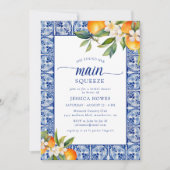 彼女は彼女の主な絞りオレンジのブライダルシャワーを見つけた 招待状 (正面)