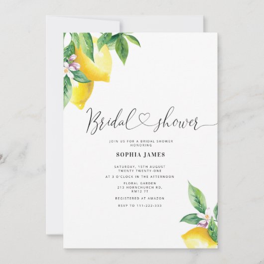 彼女は彼女の主な絞りブライダルシャワーの招待を見つけた 招待状 (正面)