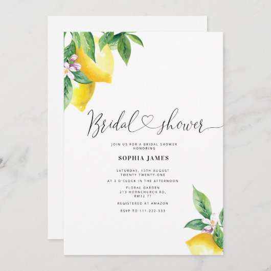 彼女は彼女の主な絞りブライダルシャワーの招待を見つけた 招待状 (正面/裏面)