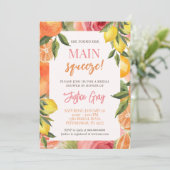 彼女は彼女の主な絞りブライダルシャワーの招待を見つけた 招待状 (スタンド正面)