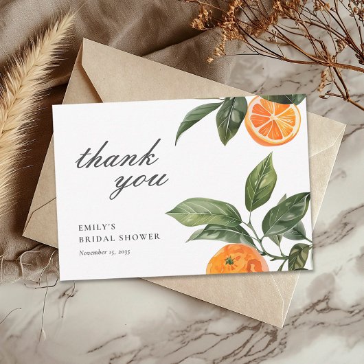 彼女は彼女の主な絞りブライダルシャワーを見つけた サンキューカード