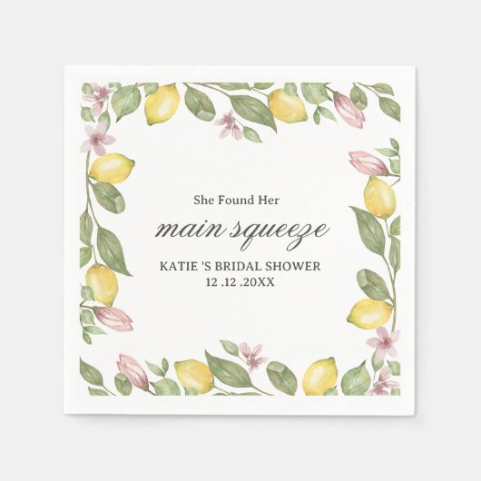 彼女は彼女の主な絞りブライダルシャワーを見つけた スタンダードカクテルナプキン (正面)