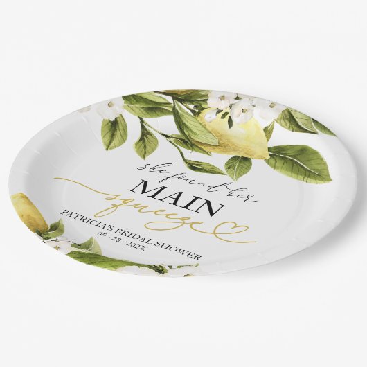 彼女は彼女の主な絞りブライダルシャワーを見つけた ペーパープレート (アングル)