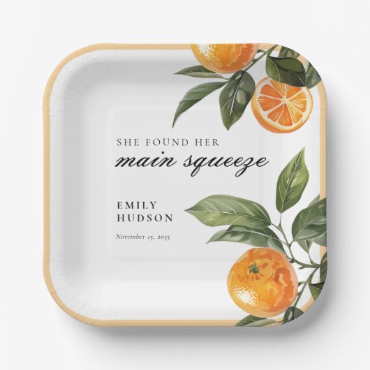 彼女は彼女の主な絞りブライダルシャワーを見つけた ペーパープレート (正面)