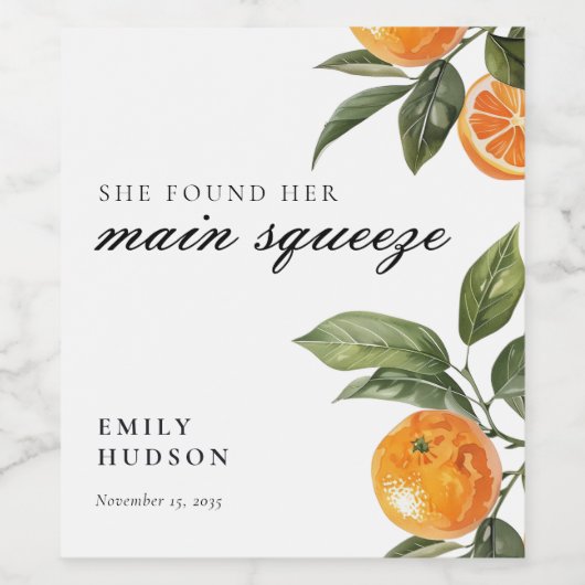 彼女は彼女の主な絞りブライダルシャワーを見つけた ワインラベル (シングルラベル)