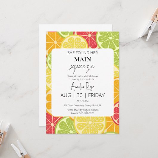 彼女は彼女の主な絞りブライダルシャワーを見つけた 招待状 (正面/裏面インサイチュ)