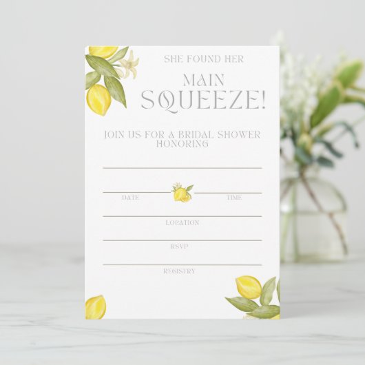 彼女は彼女の主な絞りブライダルシャワーを見つけた 招待状 (スタンド正面)