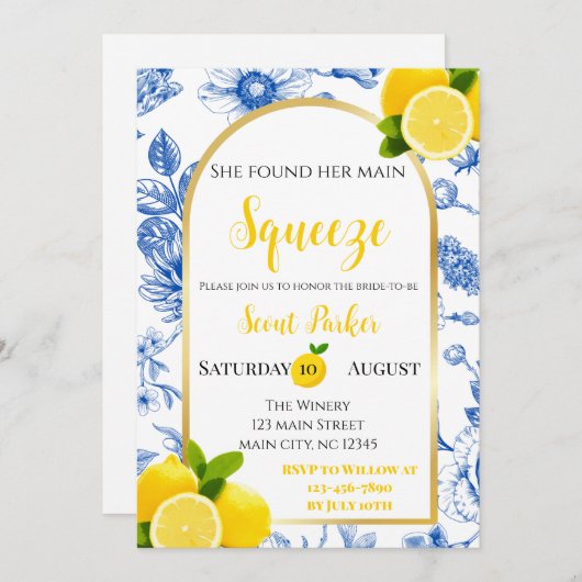 彼女は彼女の主な絞りブライダルシャワーを見つけた 招待状 (正面/裏面)