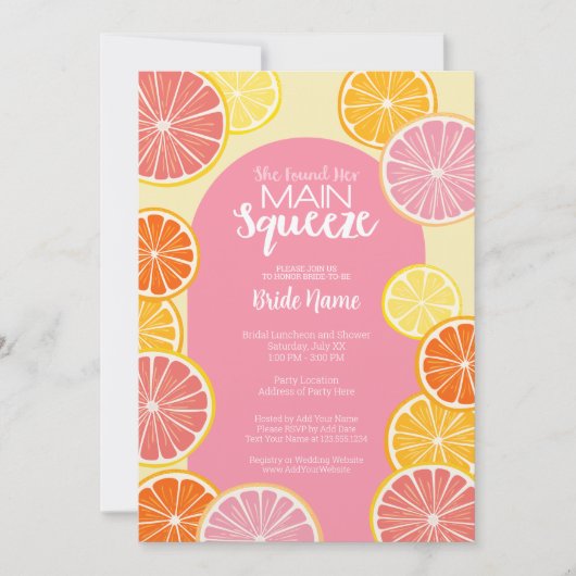 彼女は彼女の主な絞りブライダルシャワーを見つけた 招待状 (正面)