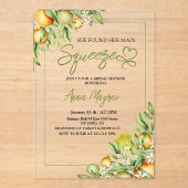 彼女は彼女の主な絞りブライダルシャワー緑を見つけた アクリル招待状 (正面)