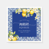 彼女は彼女の主な絞りレモンのブライダルシャワーを見つけた スタンダードカクテルナプキン (正面)