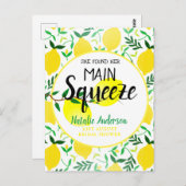 彼女は彼女の主な絞りレモンのブライダルシャワーを見つけた ポストカード (正面/裏面)