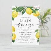 彼女は彼女の主な絞りレモンのブライダルシャワーを見つけた 招待状 (スタンド正面)