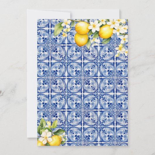 彼女は彼女の主な絞りレモンのブライダルシャワーを見つけた 招待状 (裏面)