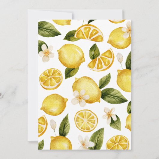 彼女は彼女の主な絞りレモンのブライダルシャワーを見つけた 招待状 (裏面)