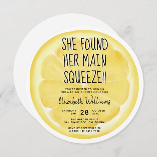 彼女は彼女の主な絞り夏のブライダルシャワーを見つけた 招待状 (正面/裏面)
