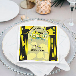 彼女は彼女の主な絞り黒と黄色を見つけたエレガント スタンダードカクテルナプキン