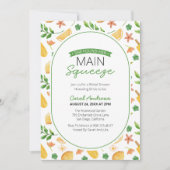 彼女は彼女の主な絞り：レモンのブライダルシャワー 招待状 (正面)