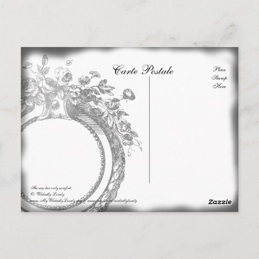 彼女は彼女の唯一の心地よいはがき。 ポストカード (裏面)