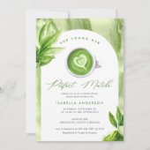 彼女は彼女の完璧な抹茶のエレガントブライダルシャワー 招待状 (正面)