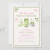 彼女は彼女の完璧な抹茶ボウブライダルシャワーを見つけた 招待状 (正面)