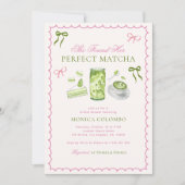 彼女は彼女の完璧な抹茶ボウブライダルシャワーを見つけた 招待状 (正面)