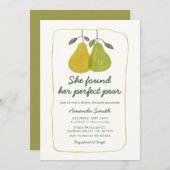 彼女は彼女の完璧な梨のブライダルシャワーを見つけた 招待状 (正面/裏面)