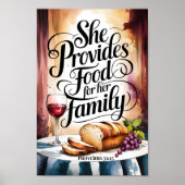 彼女は彼女の家族を提供する – クリスチャンのウォールアート ポスター (正面)