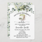 彼女は彼女の抹茶ブライダルシャワーユーカリを見つけた 招待状 (正面/裏面)