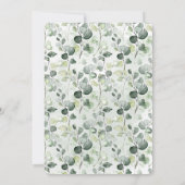 彼女は彼女の抹茶ブライダルシャワーユーカリを見つけた 招待状 (裏面)