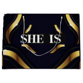 彼女は彼女の自身のボスリュックス抱き枕 ラージペーパーバッグ (正面)